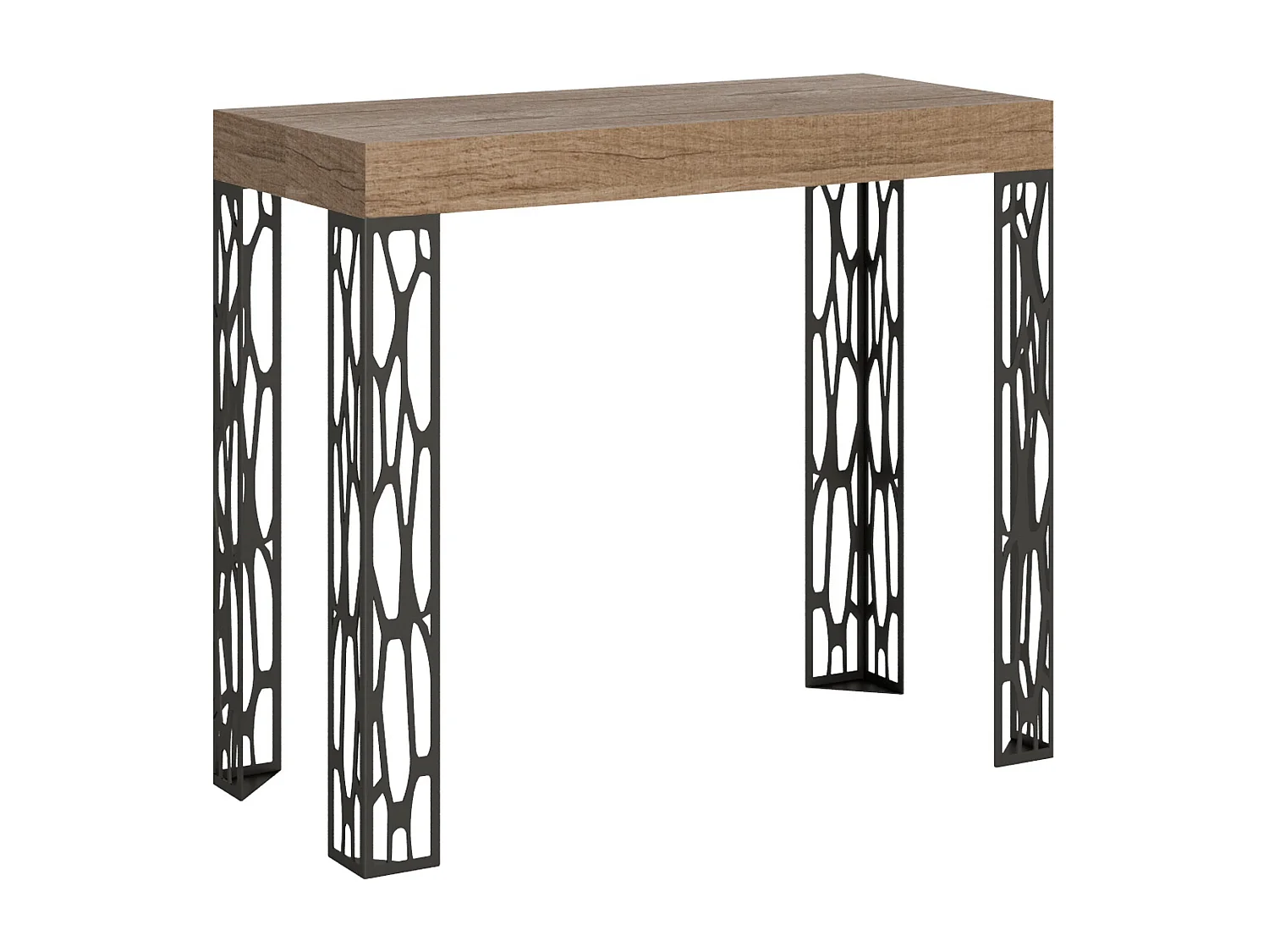 Console extensible 90x40/300 cm Ghibli Chêne Nature cadre Anthracite