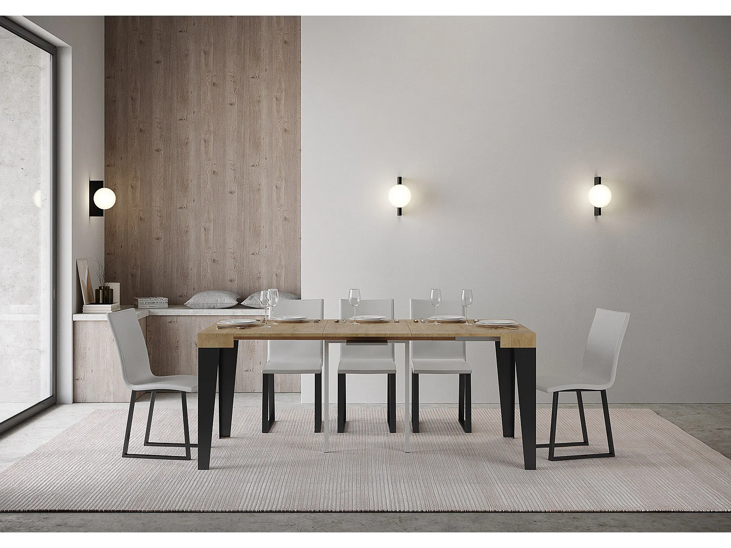 Consolle allungabile 90x40/300 cm Flame quercia natura