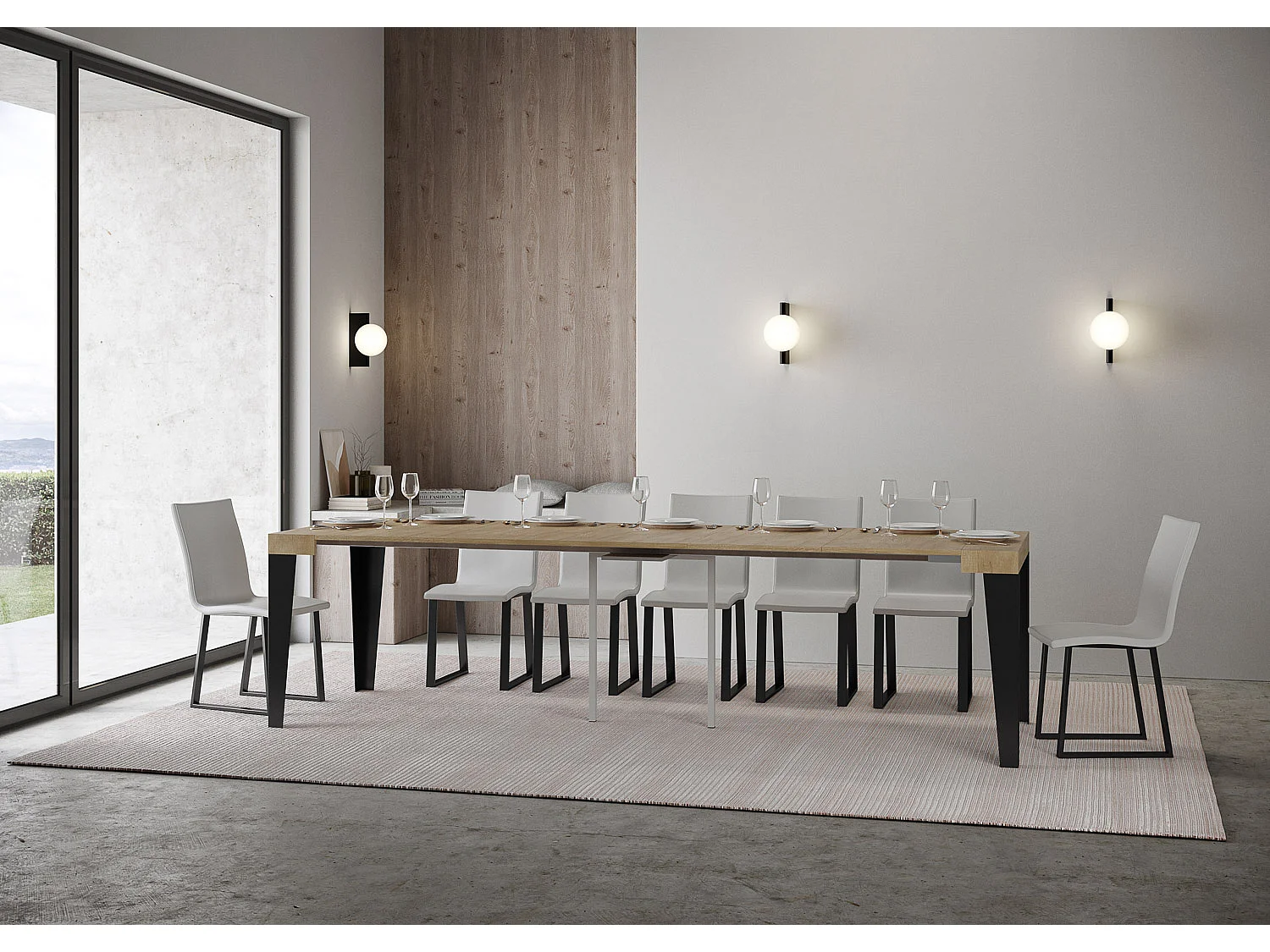 Consolle allungabile 90x40/300 cm Flame quercia natura