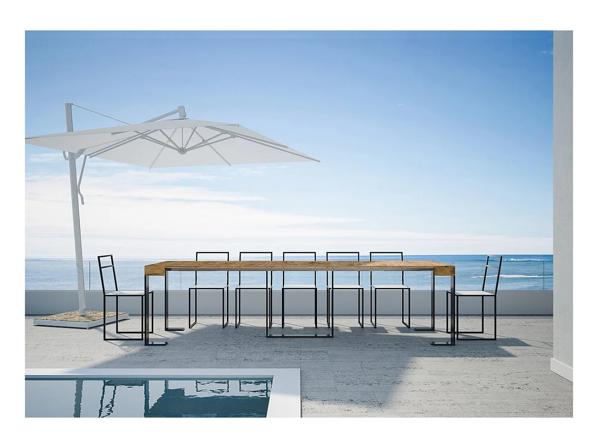 Consola extensible 90x40/290 cm Futura Estructura Abeto Teñido Antracita