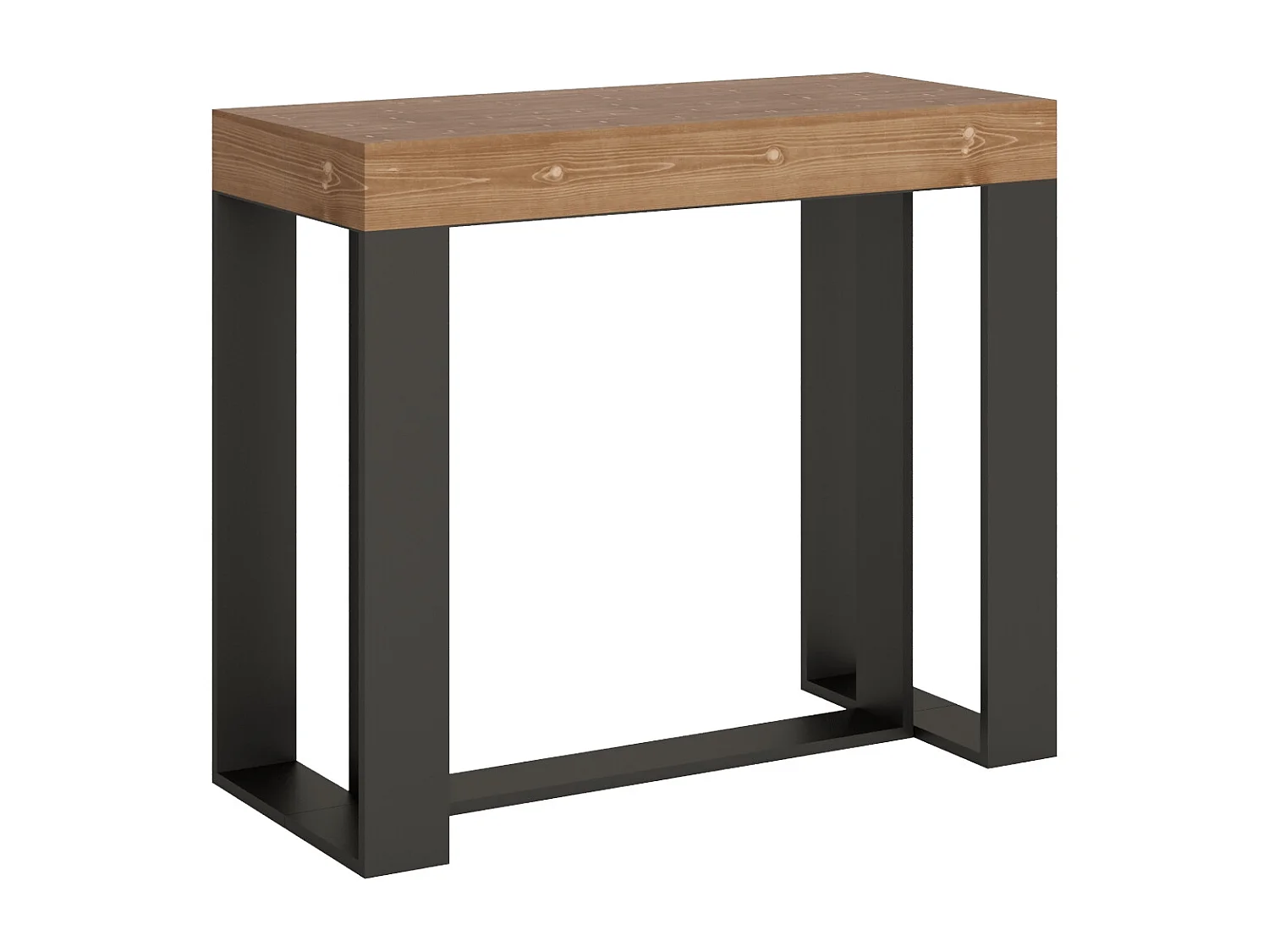 Console Extensible 90x40/290 cm Futura Sapin Teinté cadre Anthracite