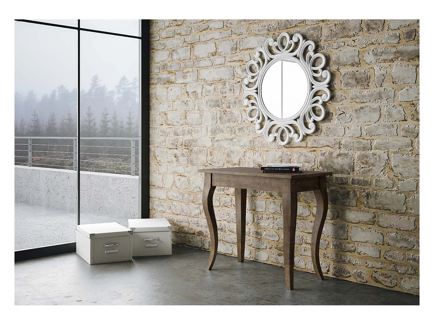 Consolle allungabile 90x48/204 cm Olanda Small noce