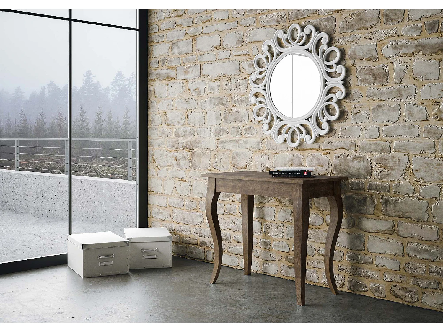 Console extensible 90x48/204 cm Olanda Small Noyer
