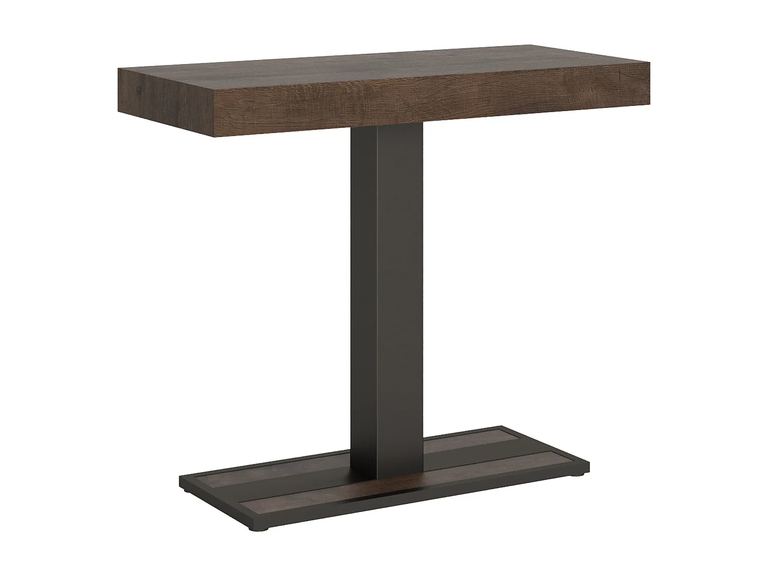 Uitschuifbare sidetable 90x40/196 cm Capital Small walnoot met antraciet frame