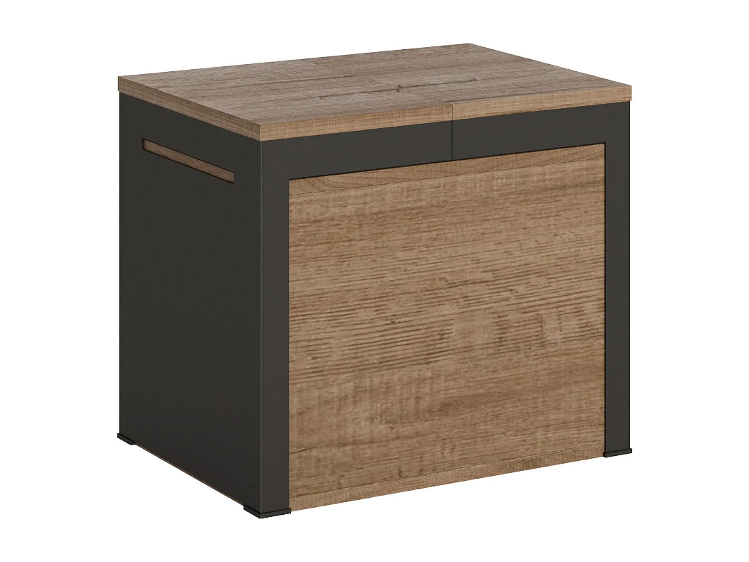 Banc extensible 55x40/305 cm Walk Chêne Nature rallonges internes cadre Anthracite