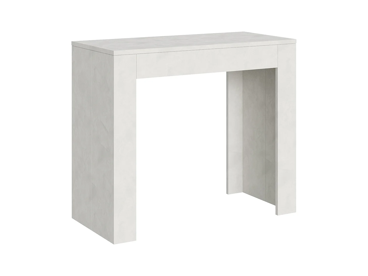 Uitschuifbare sidetable 90x42/198 cm Emy Small structuur wit