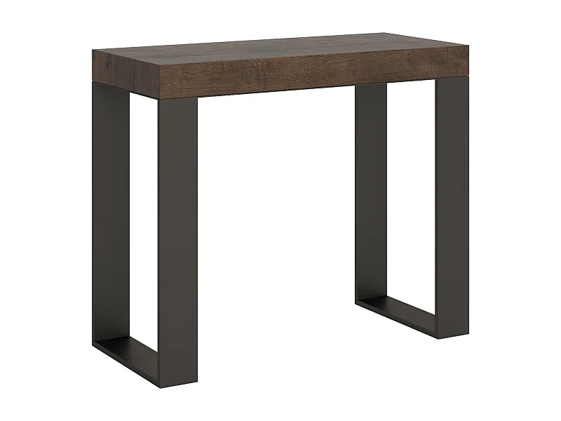Console extensible 90x40/300 cm Tecno noyer pieds anthracite