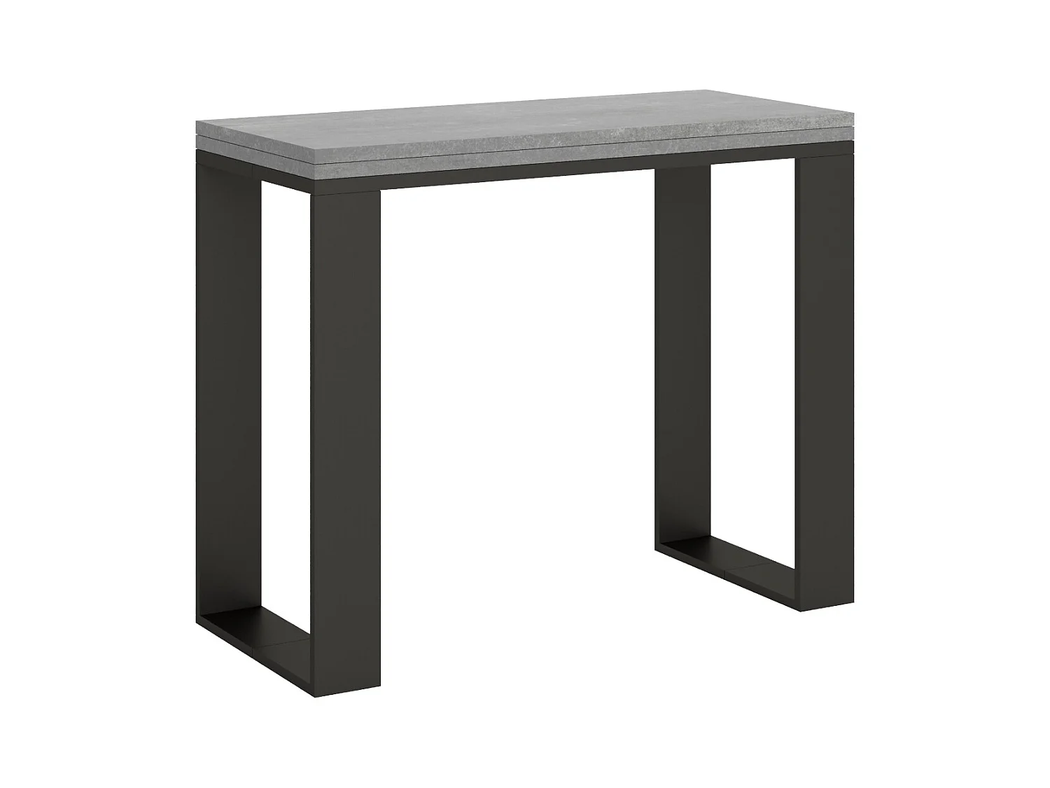 Uitklapbare sidetable 90x45/90 cm Tecno Libra cement met antraciet frame