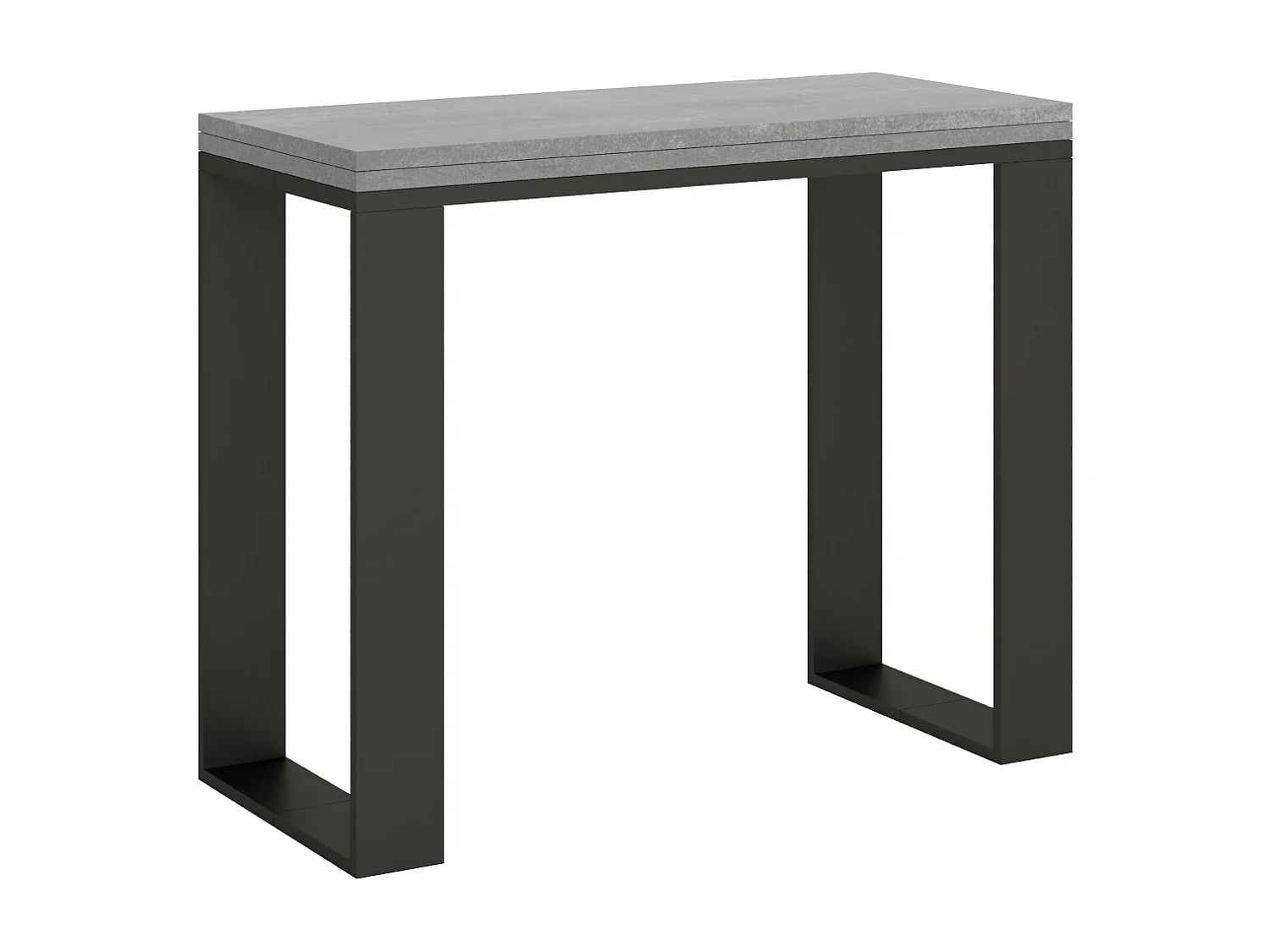 Uitklapbare sidetable 90x45/90 cm Tecno Libra cement met antraciet frame