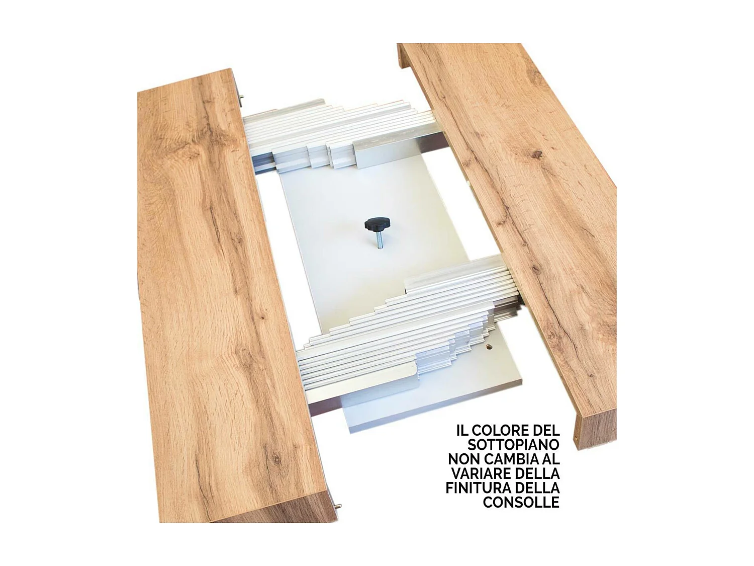 Consola extensible 90x40/196 cm Nordica Small Nogal estructura Antracita