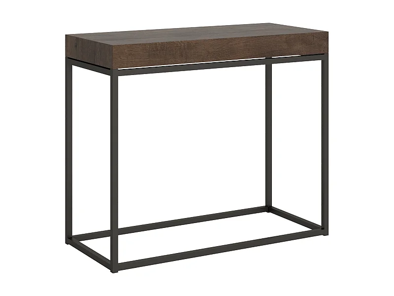Console extensible 90x40/196 cm Nordica Small Noyer cadre Anthracite