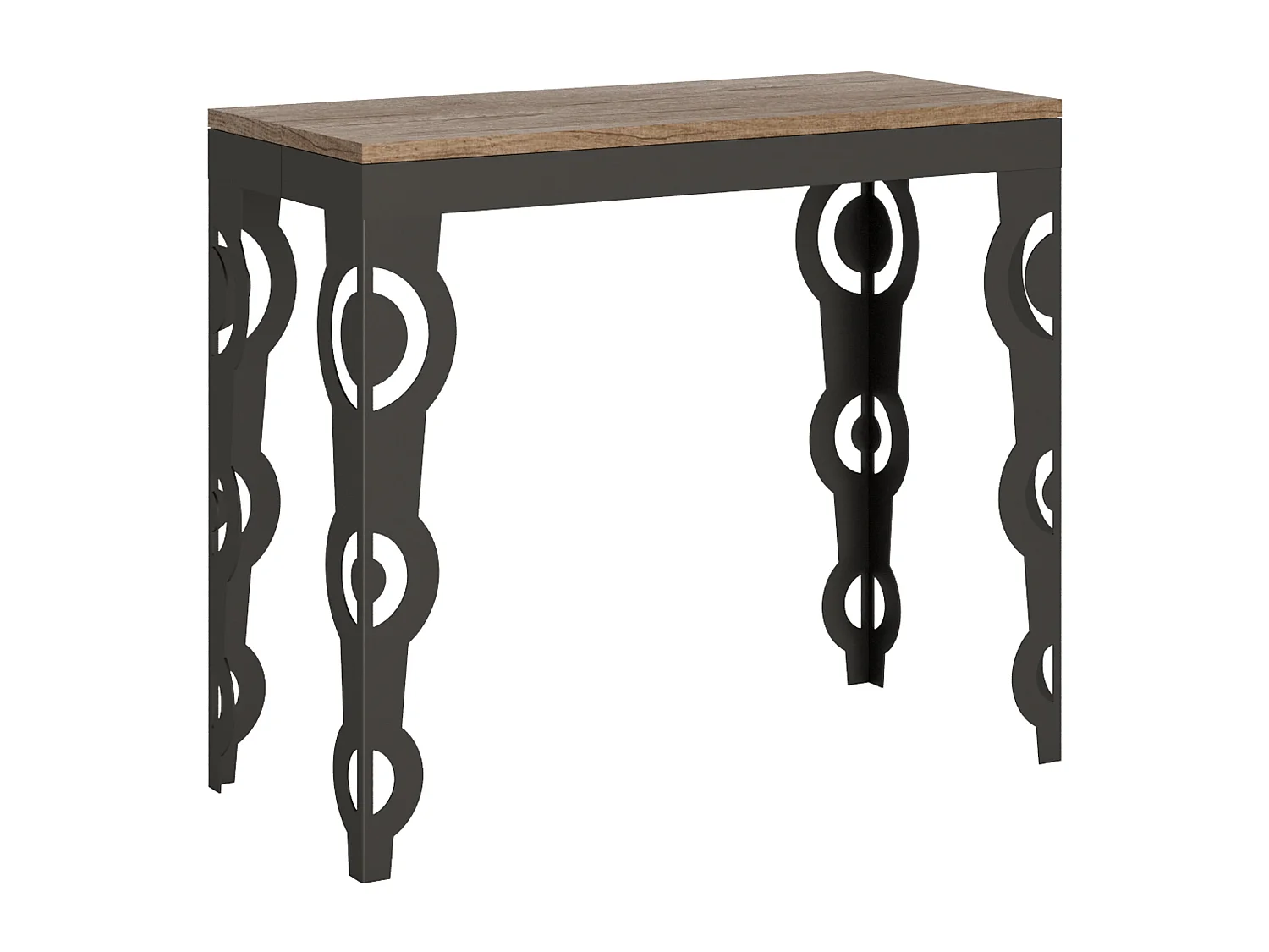 Konsola rozkładana 90x40/196 cm Karamay Small Evolution Dąb naturalny rama w kolorze Antracytu
