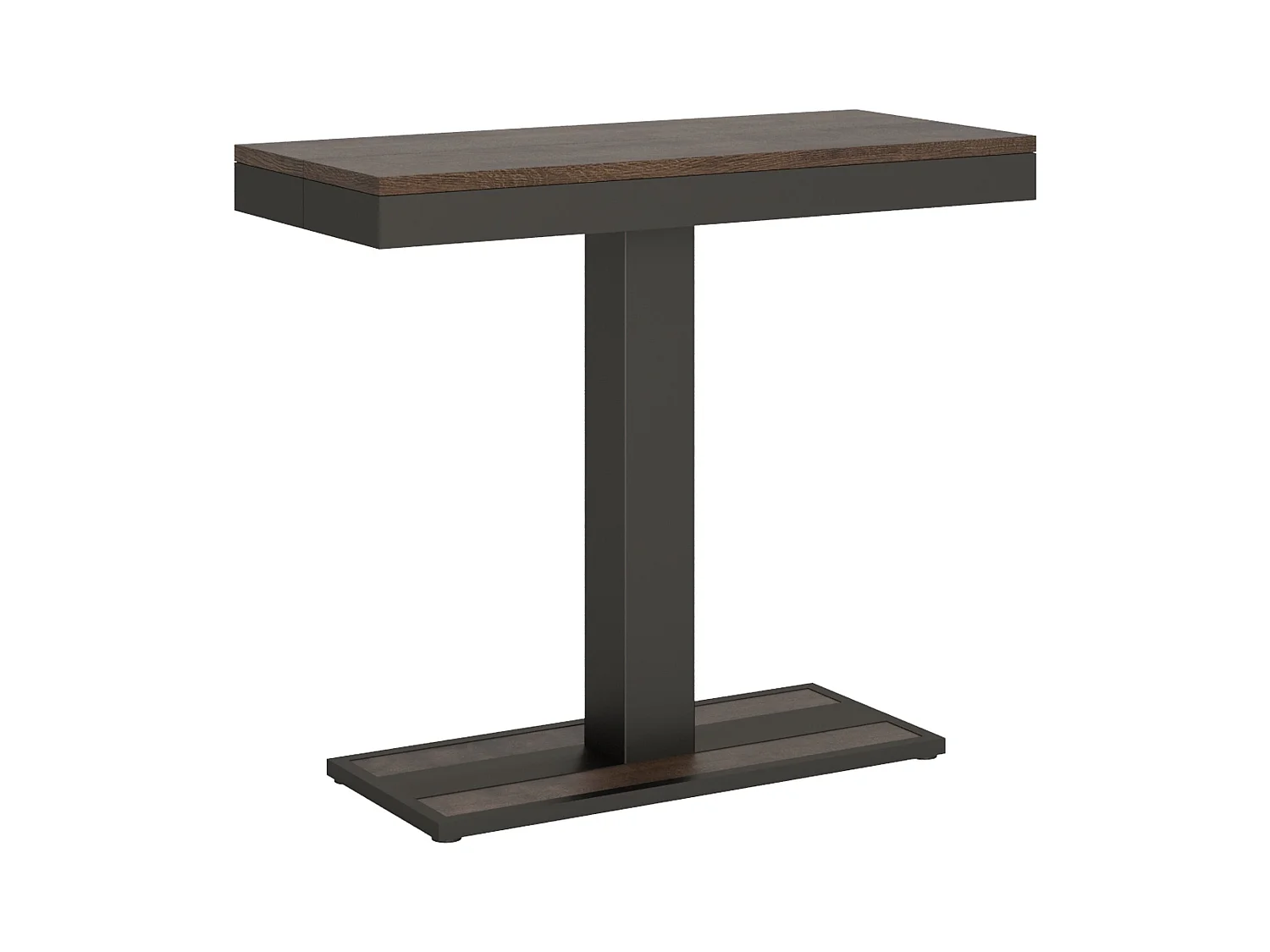 Console extensible 90x40/300 cm Capital Evolution Noyer cadre Anthracite