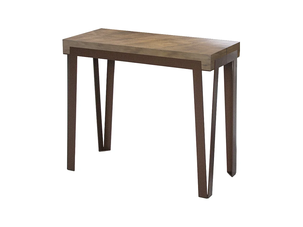 Rozkładana konsola 90x40/196 cm Rio Small Premium Struktura orzecha Antracyt