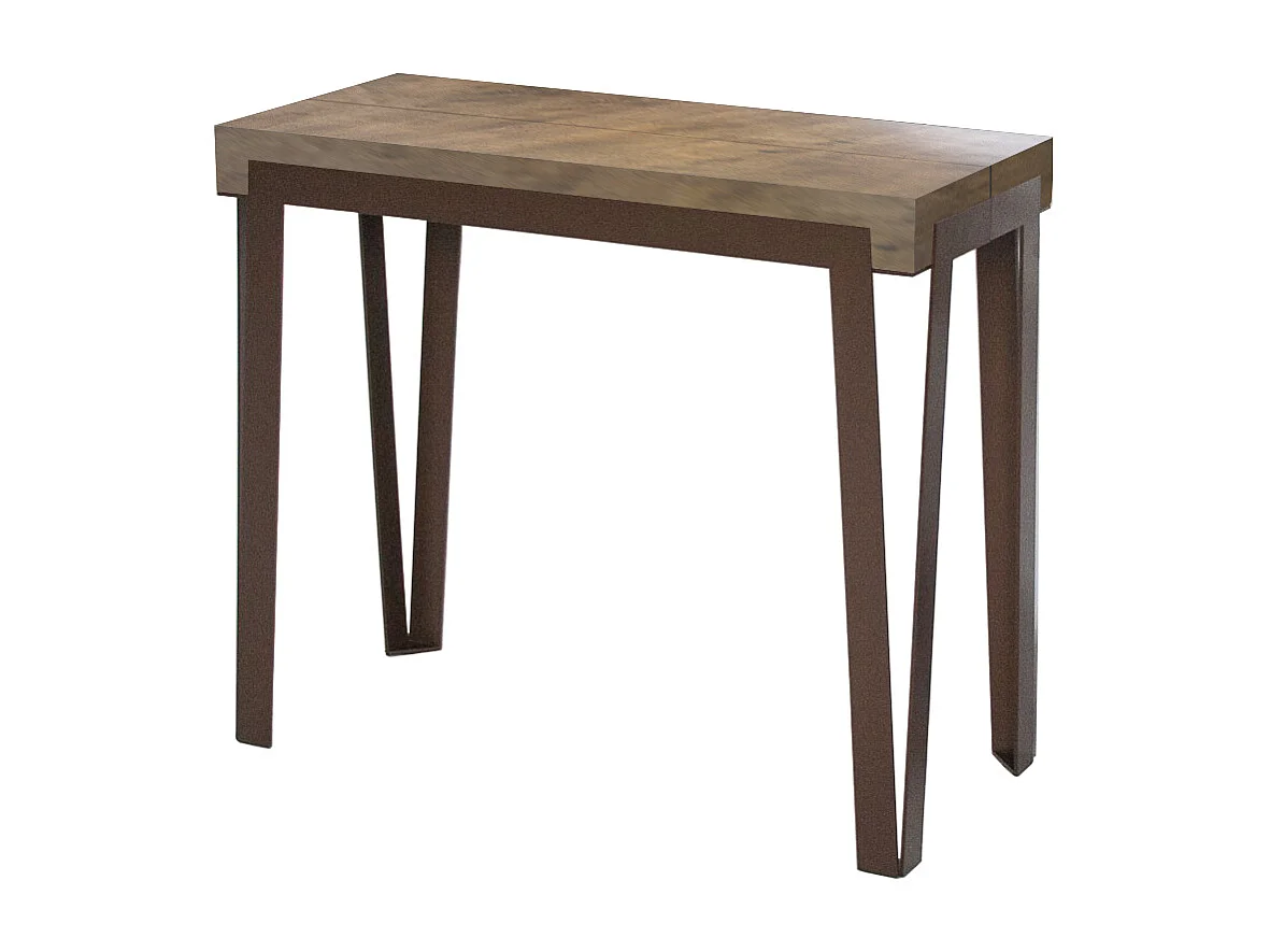 Uitschuifbare console 90x40/196 cm Rio Small Premium Walnoot Antraciet frame