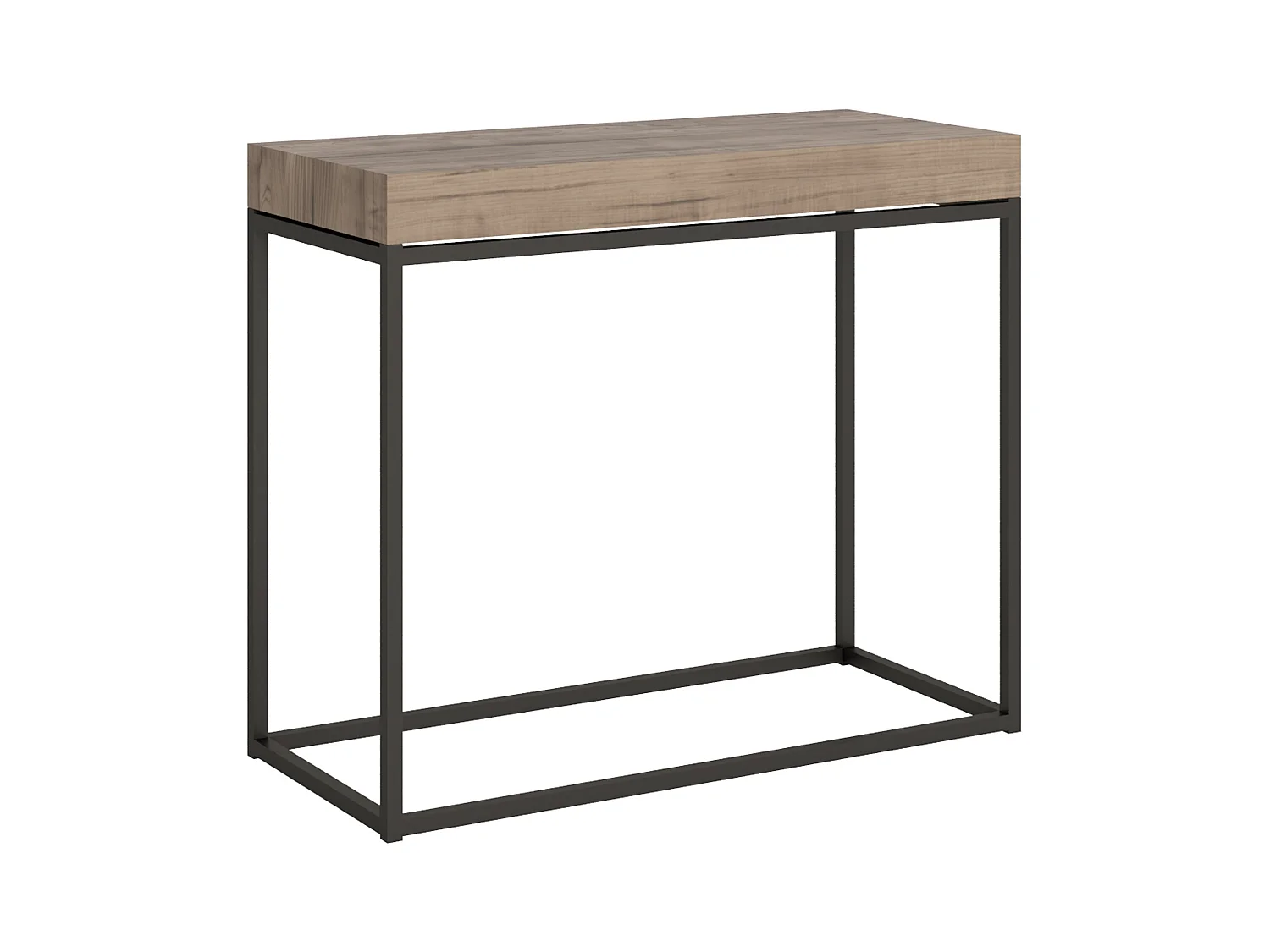 Console extensible 90x40/300 cm Nordica Chêne Nature cadre Anthracite