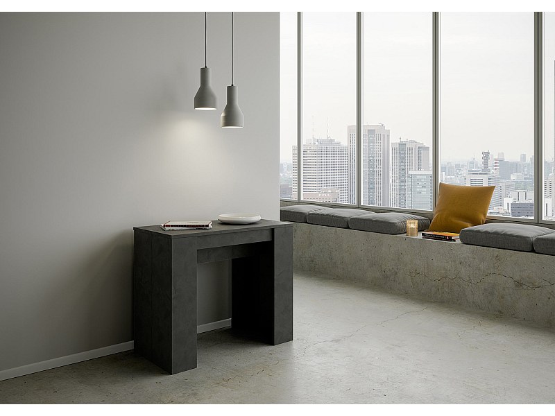 Console extensible 90x48/204 cm Basic Small anthracite spatulé