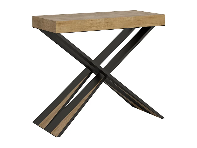 Consola extensible 90x40/300 cm Diago Premium roble natural estructura antracita