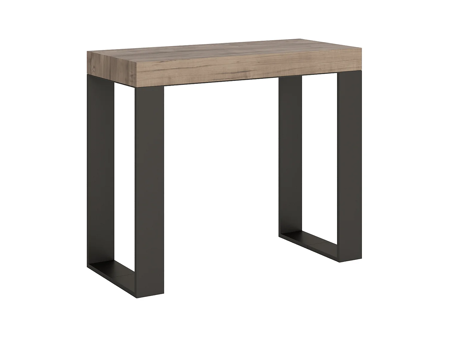 Console extensible 90x40/196 cm Tecno Small Chêne Nature cadre Anthracite