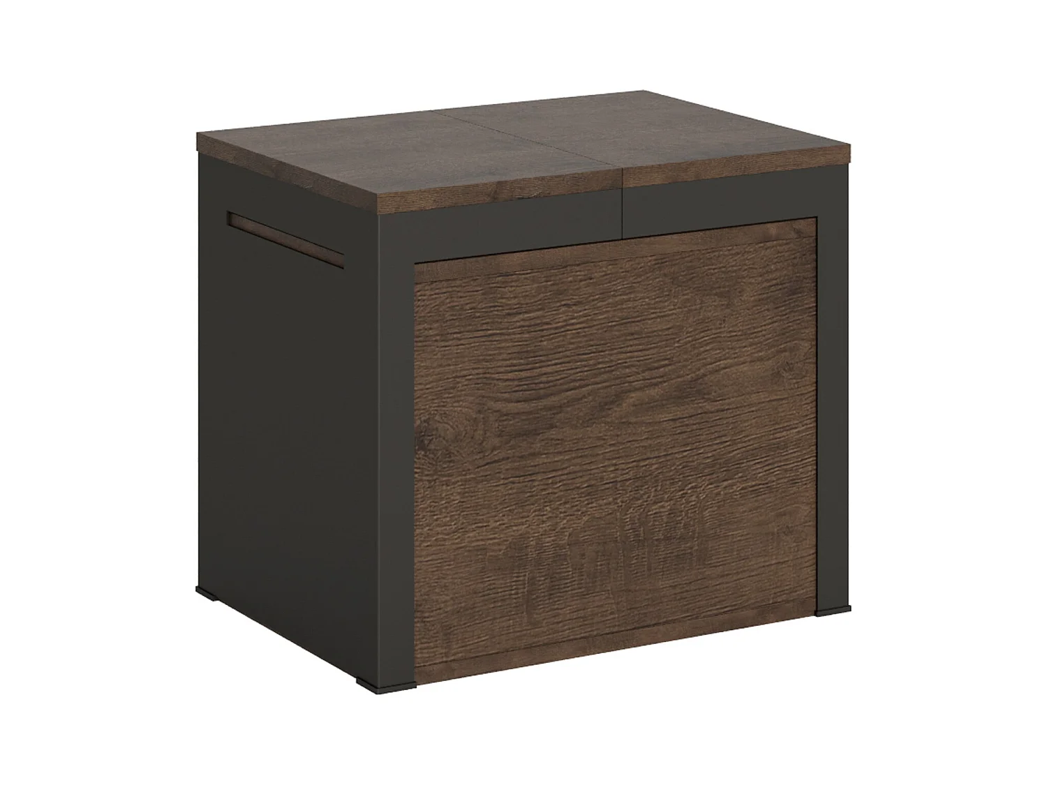 Ausziehbare Sitzbank 55x40/305 cm Walk Nussbaum mit Eisenrahmen aus Anthrazit