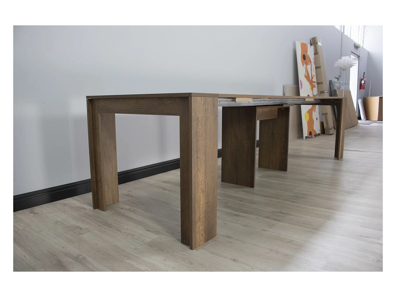 Uitschuifbare sidetable 90x42/302 cm Mia walnoot
