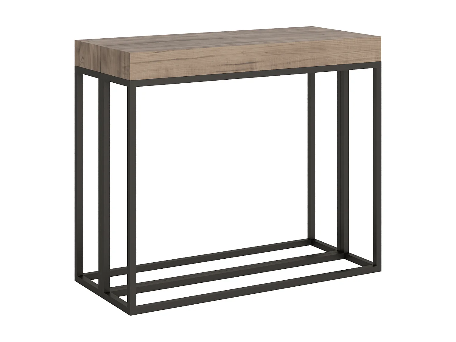 Console extensible 90x40/196 cm Epoca Small Premium Chêne Nature cadre Anthracite