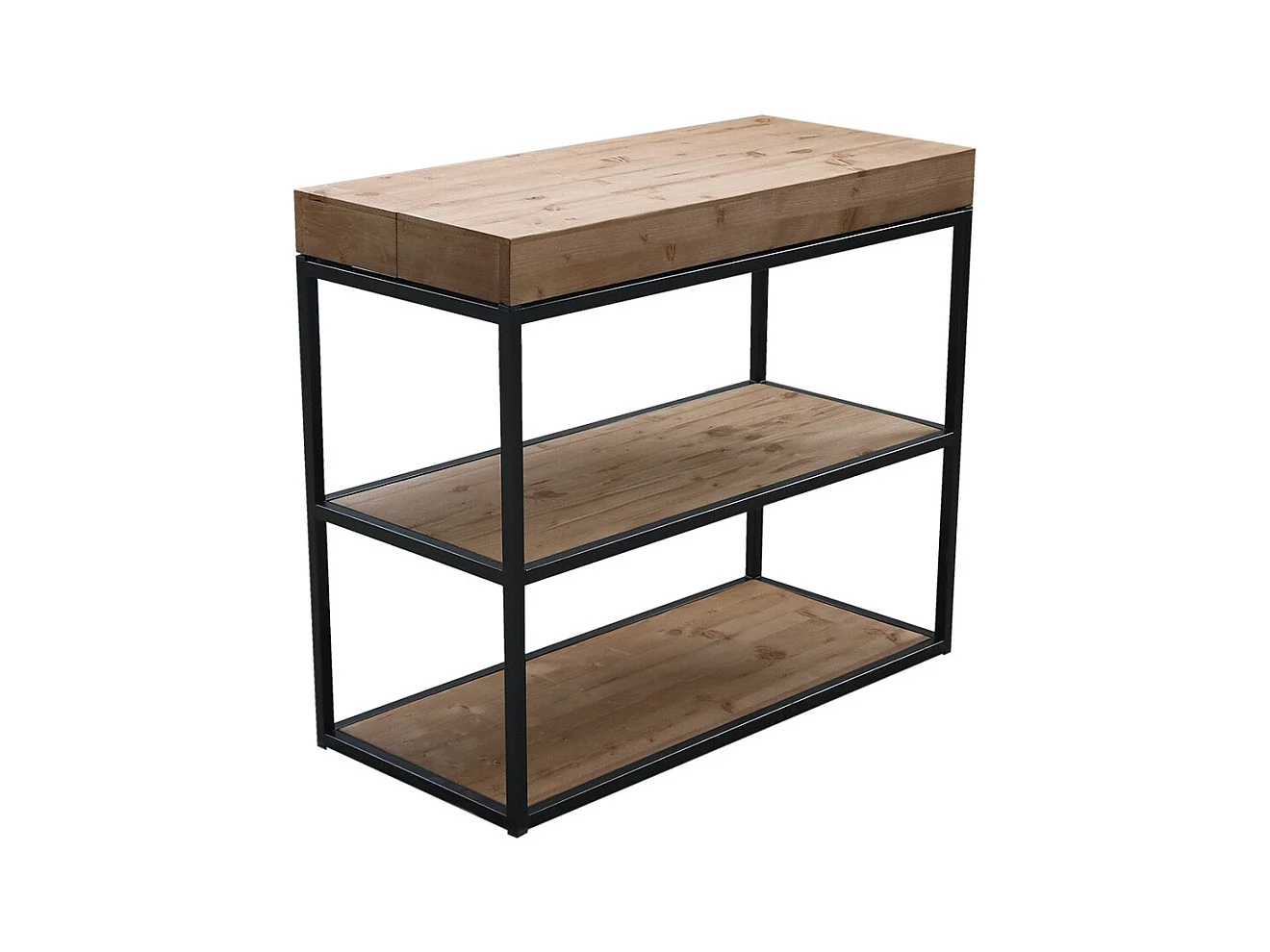 Rozkładana konsola 90x40/290 cm Plano barwiona jodła antracytowa