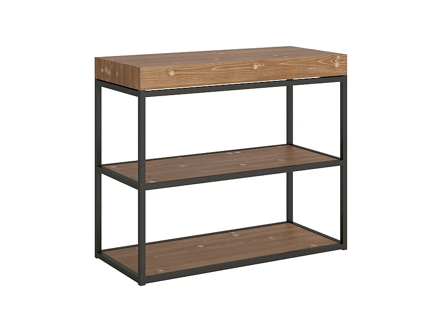 Rozkładana konsola 90x40/290 cm Plano barwiona jodła antracytowa