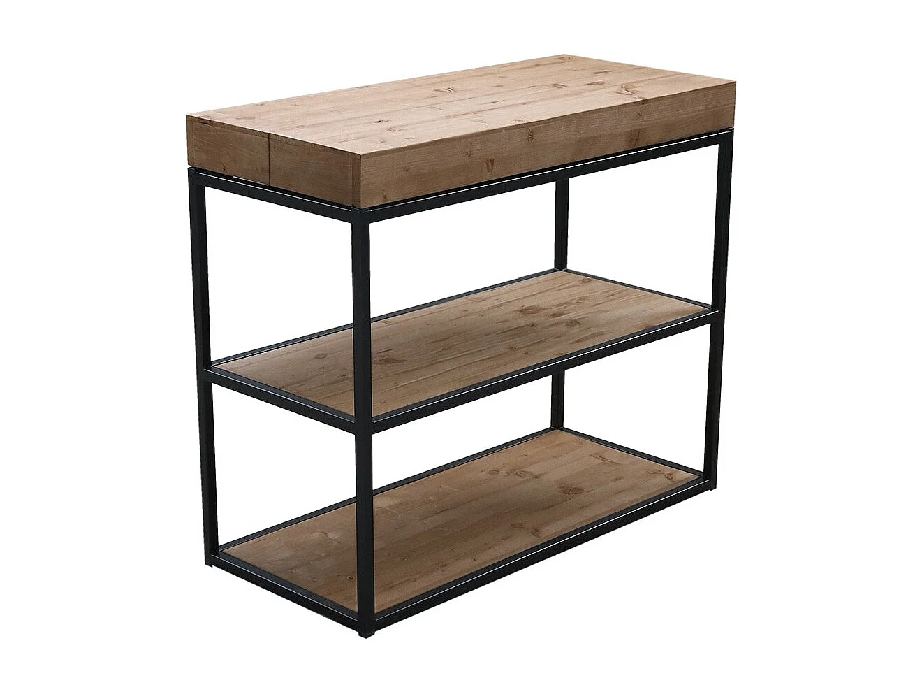 Rozkładana konsola 90x40/290 cm Plano barwiona jodła antracytowa