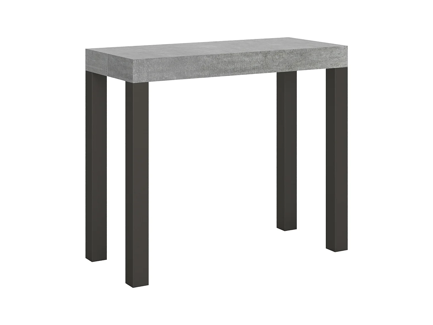 Console extensible 90x40/196 cm Everyday Small Gris Béton cadre Anthracite