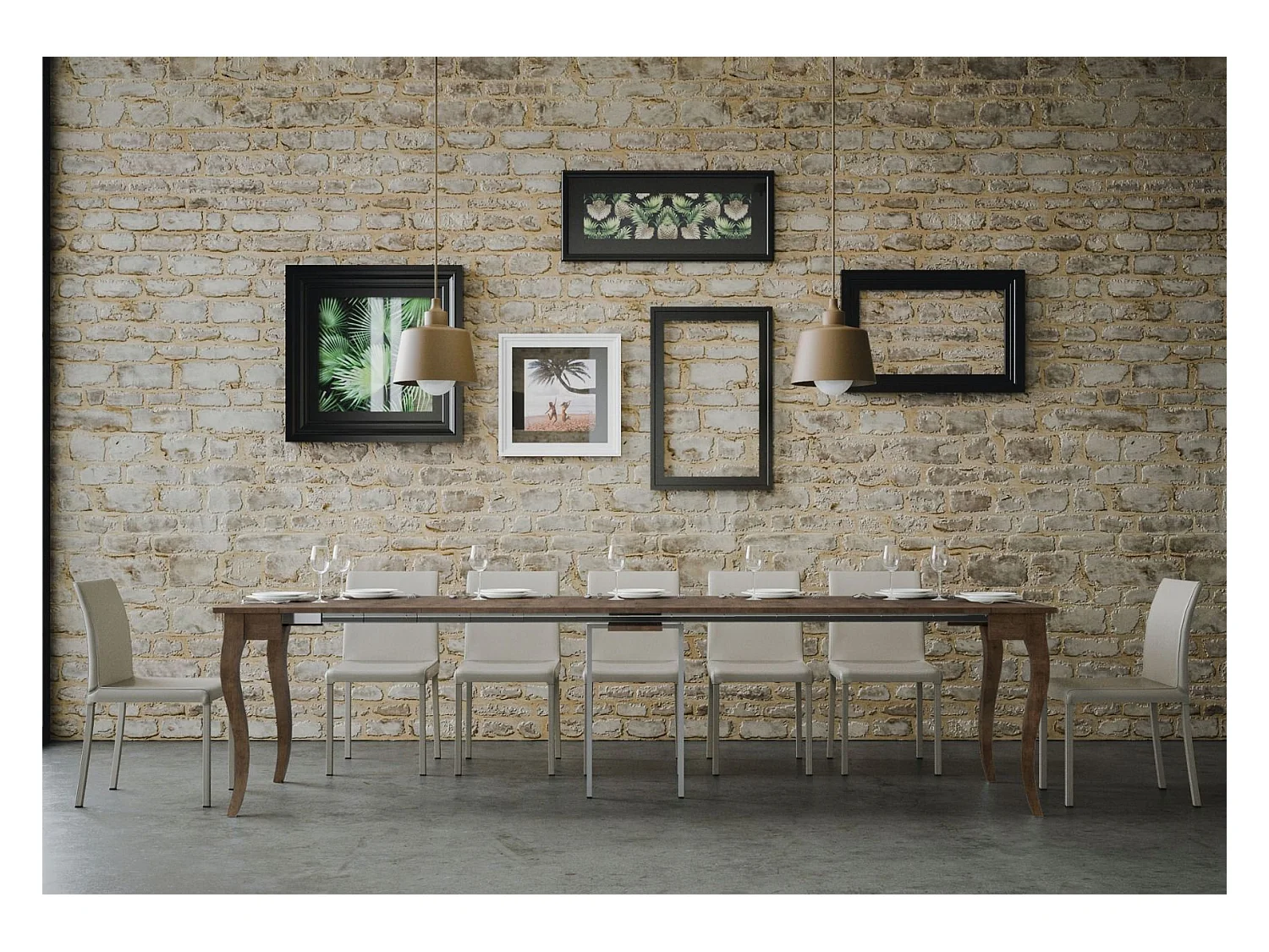 Consolle allungabile 90x48/308 cm Olanda noce