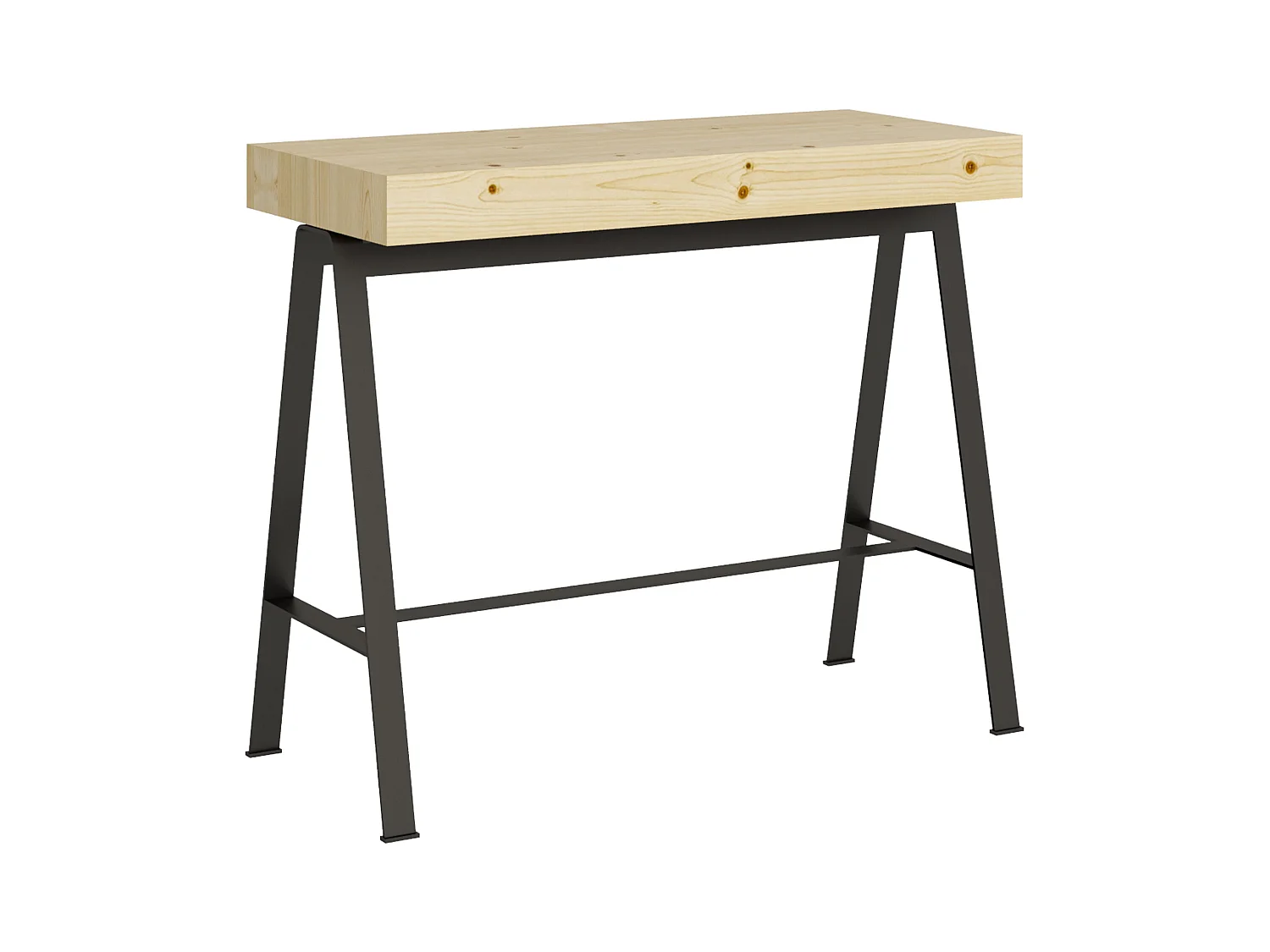 Ausziehbarer Konsolentisch 90x40/300 cm Banco Eiche Natur mit Eisenrahmen aus Anthrazit