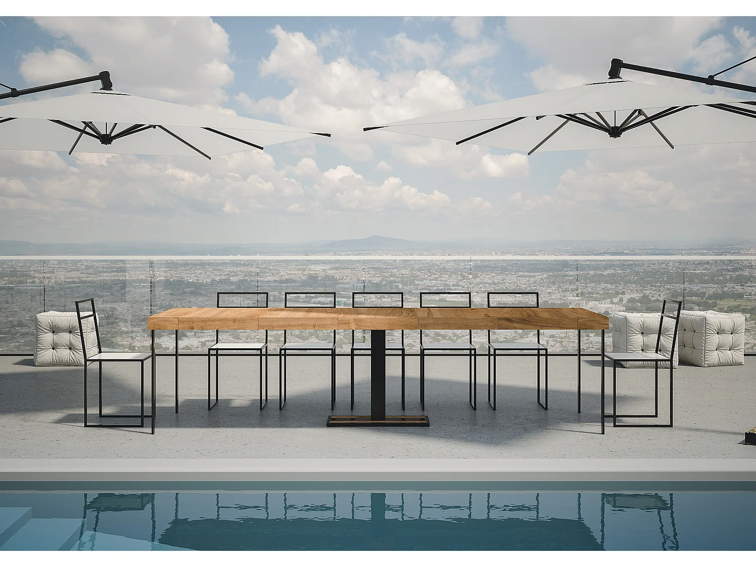 Console Mimosa Premium Sapin Teinté cadre Anthracite