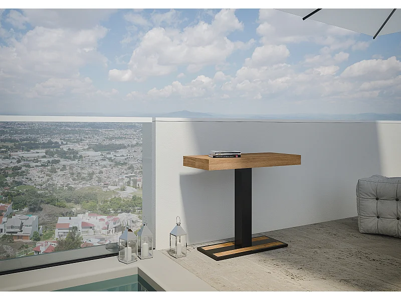 Console Mimosa Premium Sapin Teinté cadre Anthracite