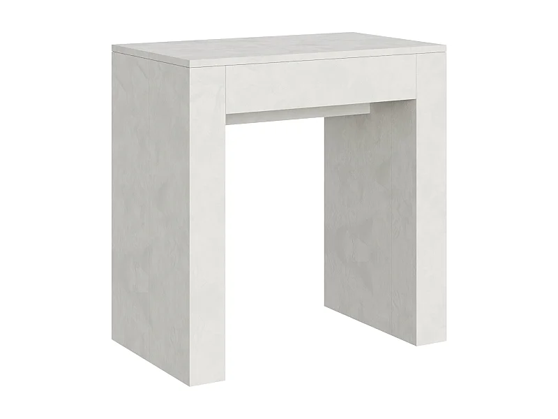 Console extensible 78x47/299 cm Allin blanc spatulé rallonges internes