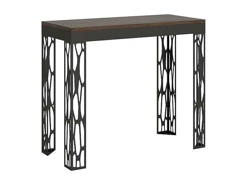 Mesa consola extensível 90x40/196 cm Ghibli Evolution Small Nogueira quadro Antracite