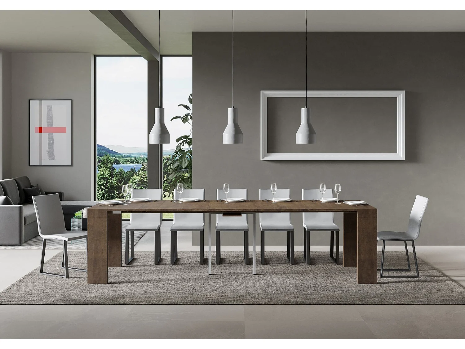 Mesa consola extensível 90x40/300 cm Roxell Nogueira