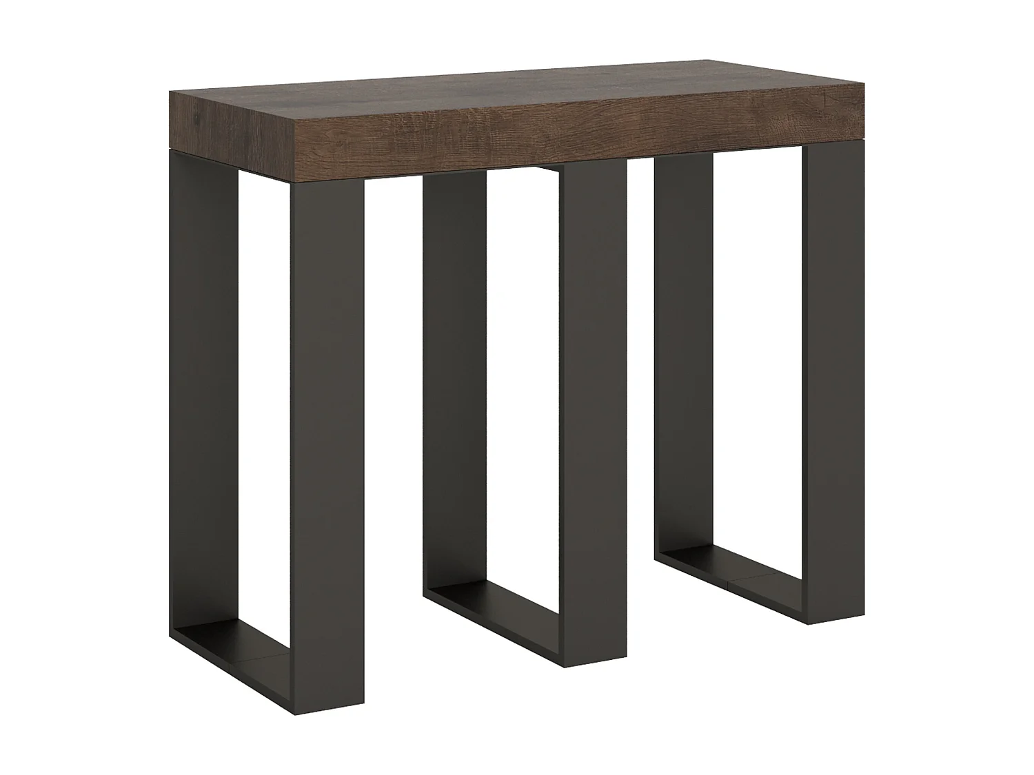 Console extensible 90x40/300 cm Sintesi Premium Noyer cadre Anthracite