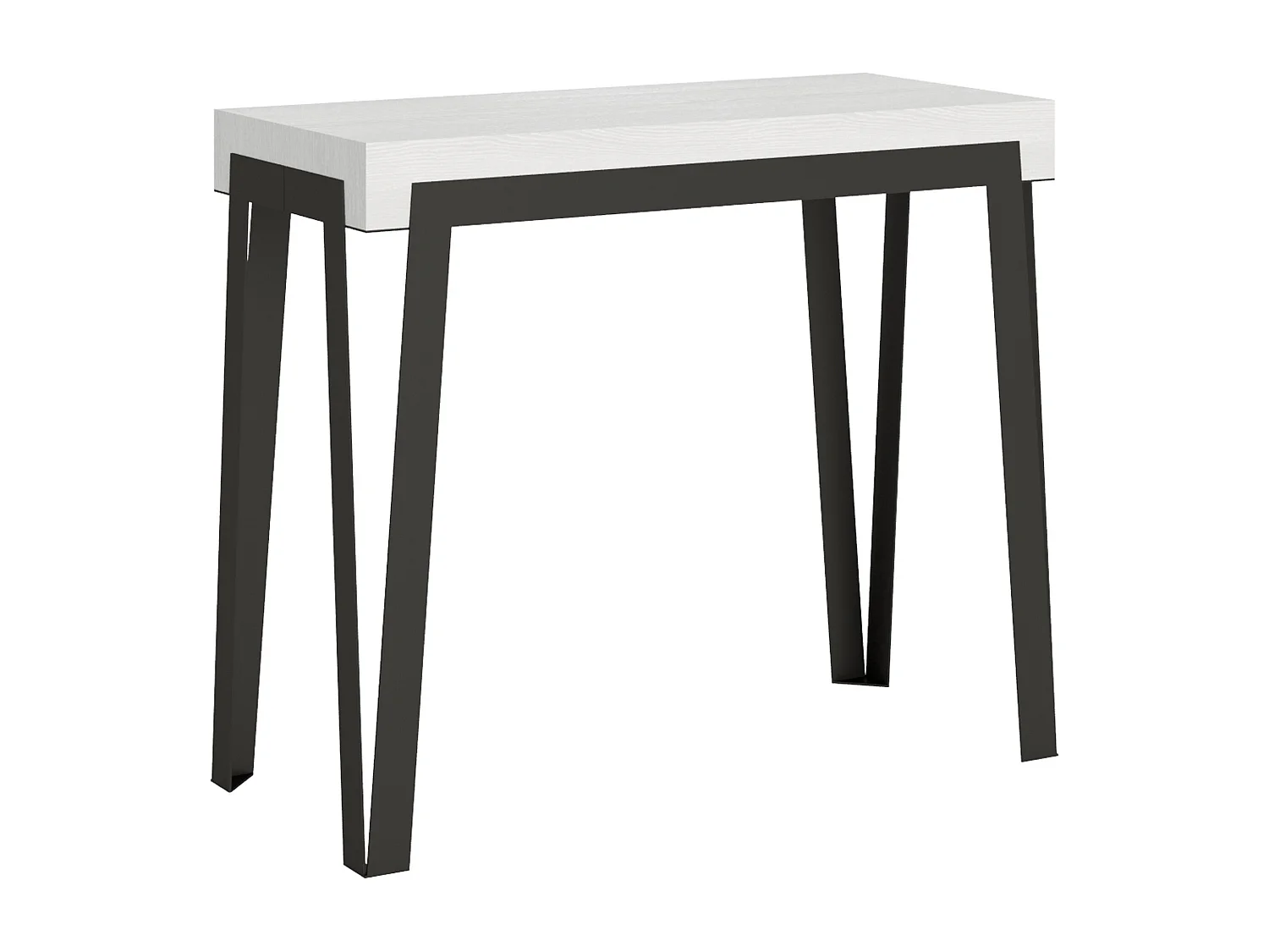 Uitschuifbare console 90x40/196 cm Rio Small Premium Wit As Antraciet frame