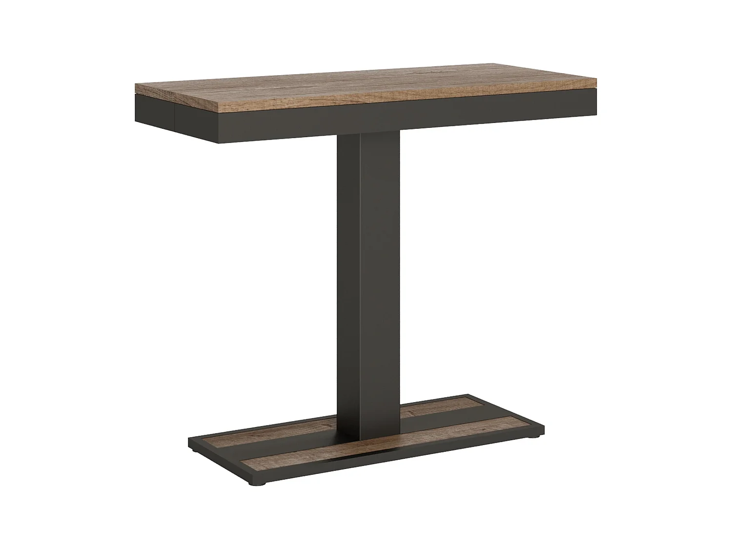 Console extensible 90x40/196 cm Capital Small Evolution Chêne Nature cadre Anthracite