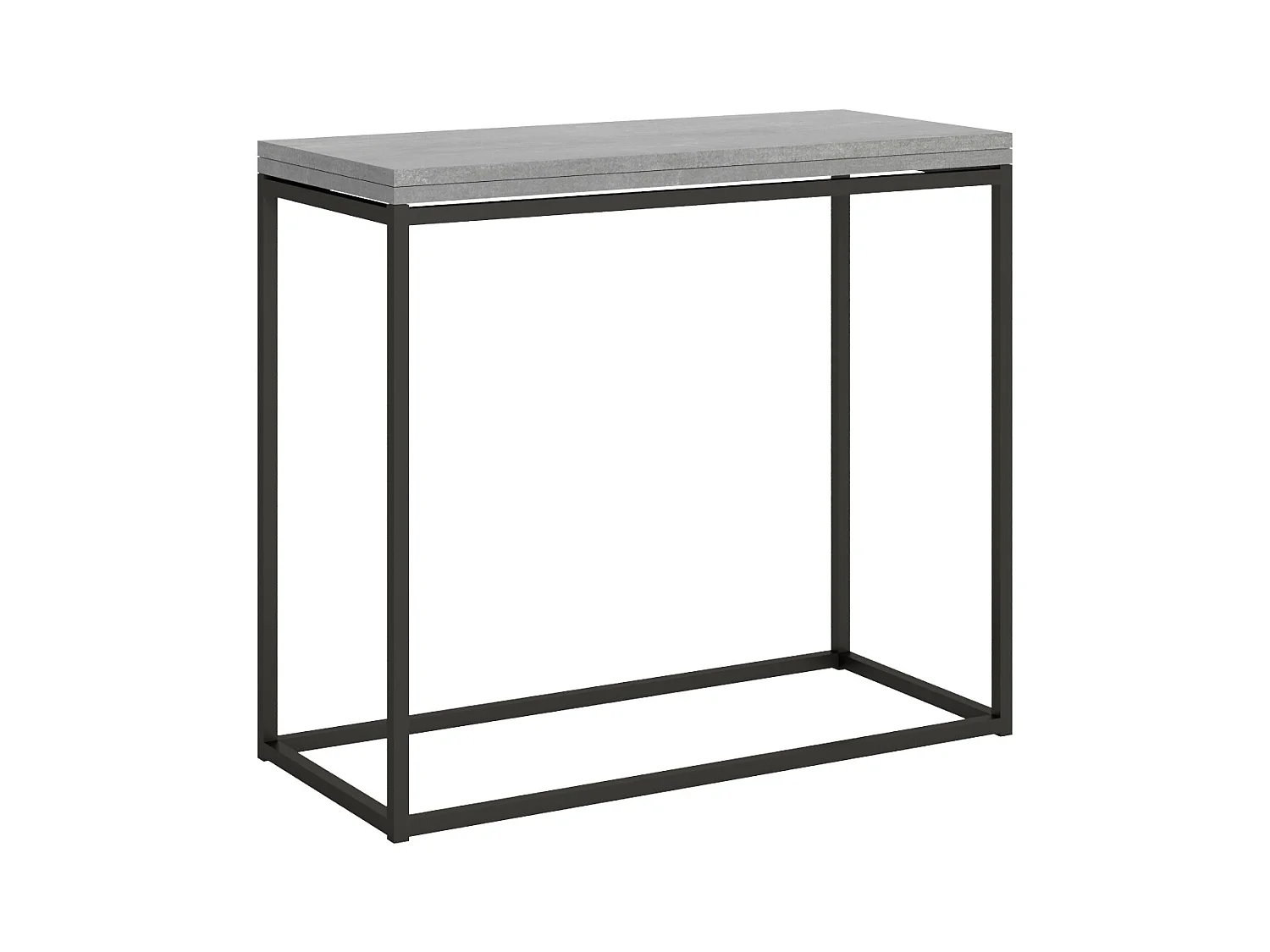 Console extensible portefeuille 90x45/90 cm Nordica Libra Gris Béton cadre Anthracite