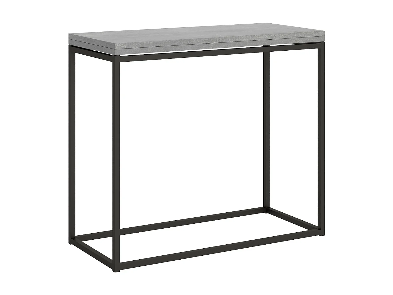 Console extensible portefeuille 90x45/90 cm Nordica Libra Gris Béton cadre Anthracite