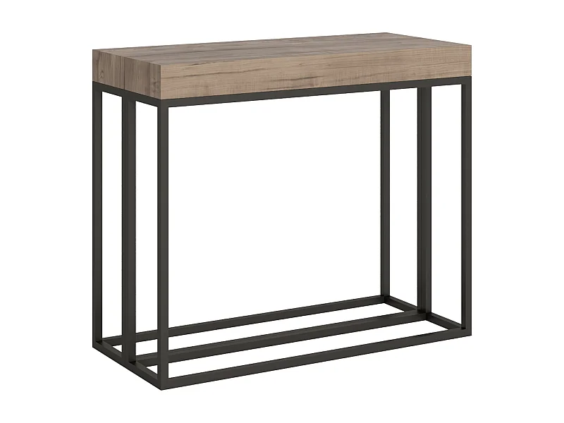 Console extensible 90x40/300 cm Epoca Chêne Nature cadre Anthracite