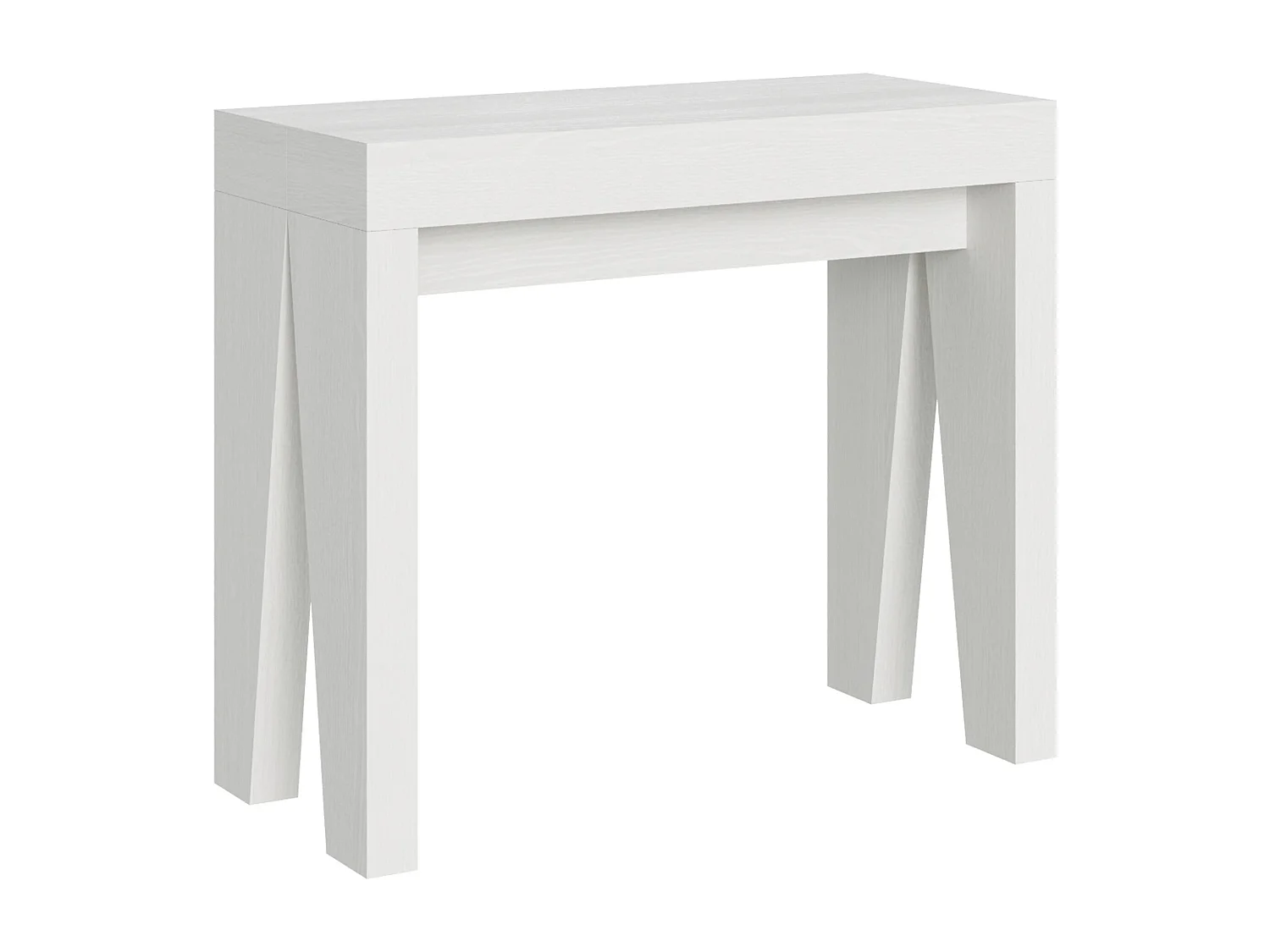 Console extensible 90x40/300 cm Naxy frêne blanc