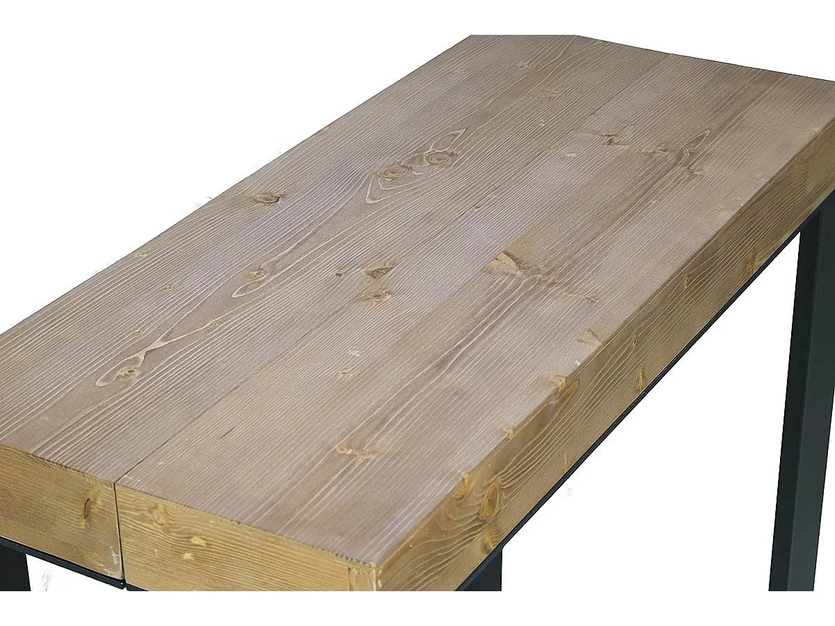 Console Extensible 90x40/190 cm Tecno Small Premium sapin teinté pieds anthracite