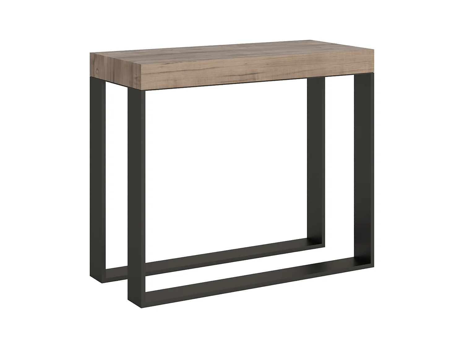 Konsola rozkładana 90x40/196 cm Elettra Mały Dąb Premium Natura Struktura Antracyt