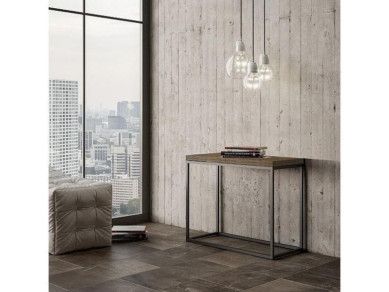 Otwór konsoli 90x45/90 cm Nordica Libra Struktura orzecha włoskiego Antracyt