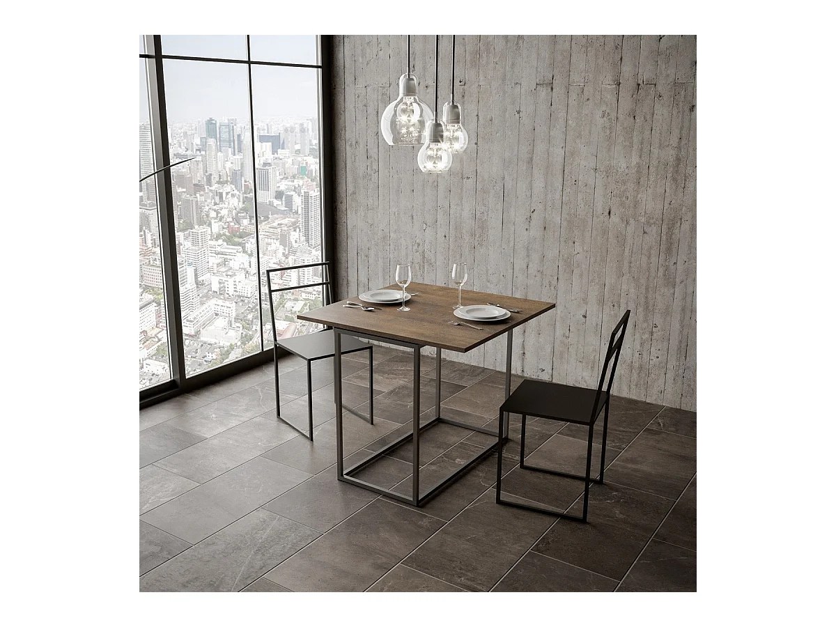 Consolle apribile 90x45/90 cm Nordica Libra Noce telaio Antracite