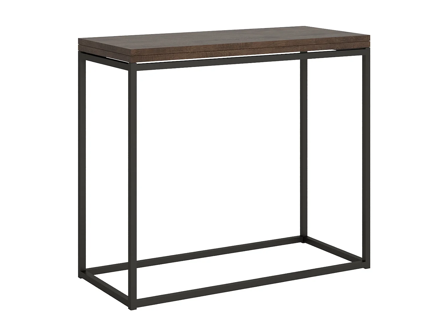 Console extensible portefeuille 90x45/90 cm Nordica Libra Noyer cadre Anthracite