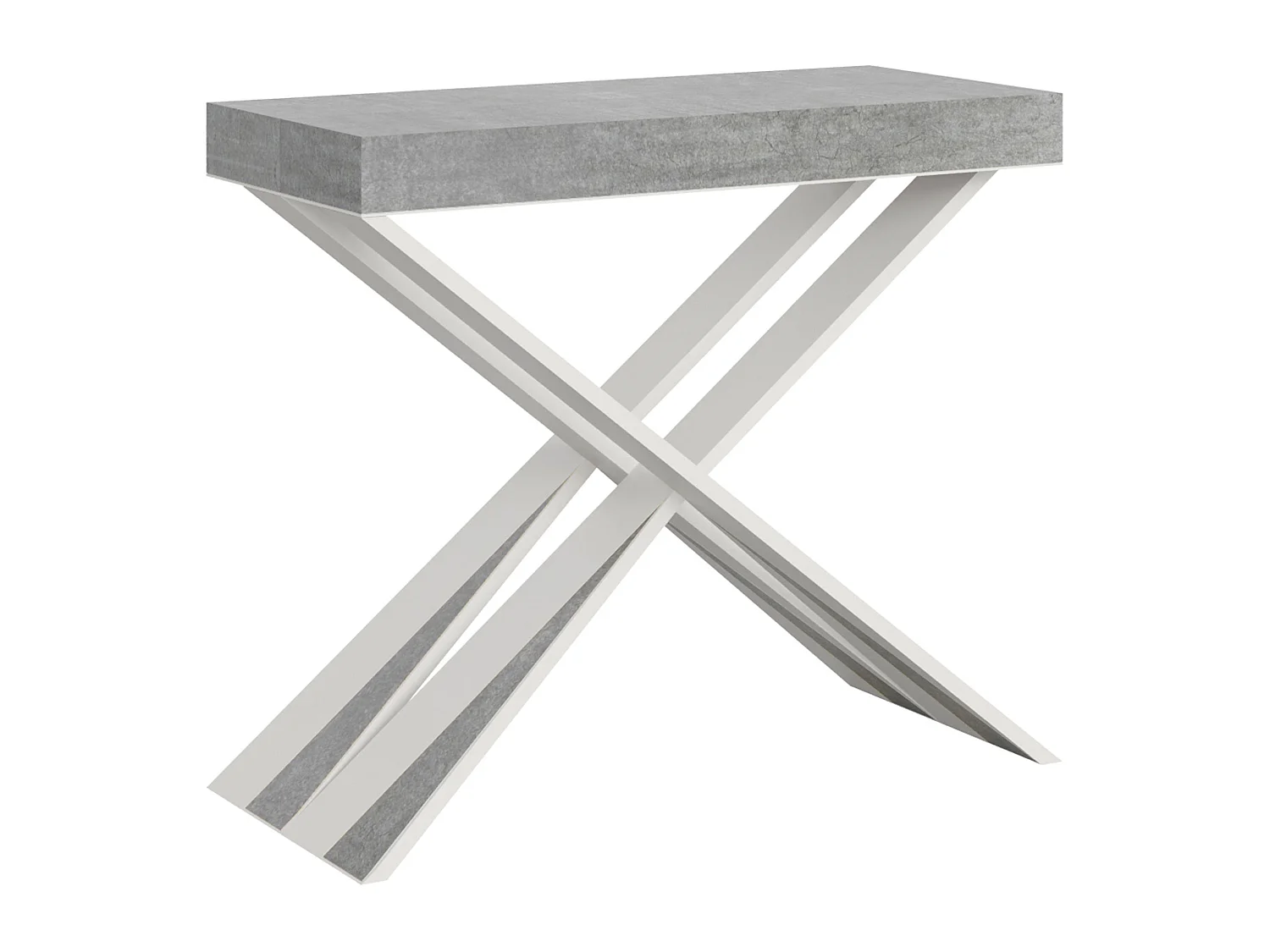 Rozkładany stół konsolowy 90x40/300 cm Diago Cement Biała rama